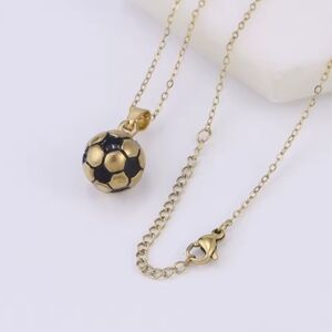 3D Vintage Style Soccer Ball Pendant Necklace 2026 World Cup Ready Jewelry